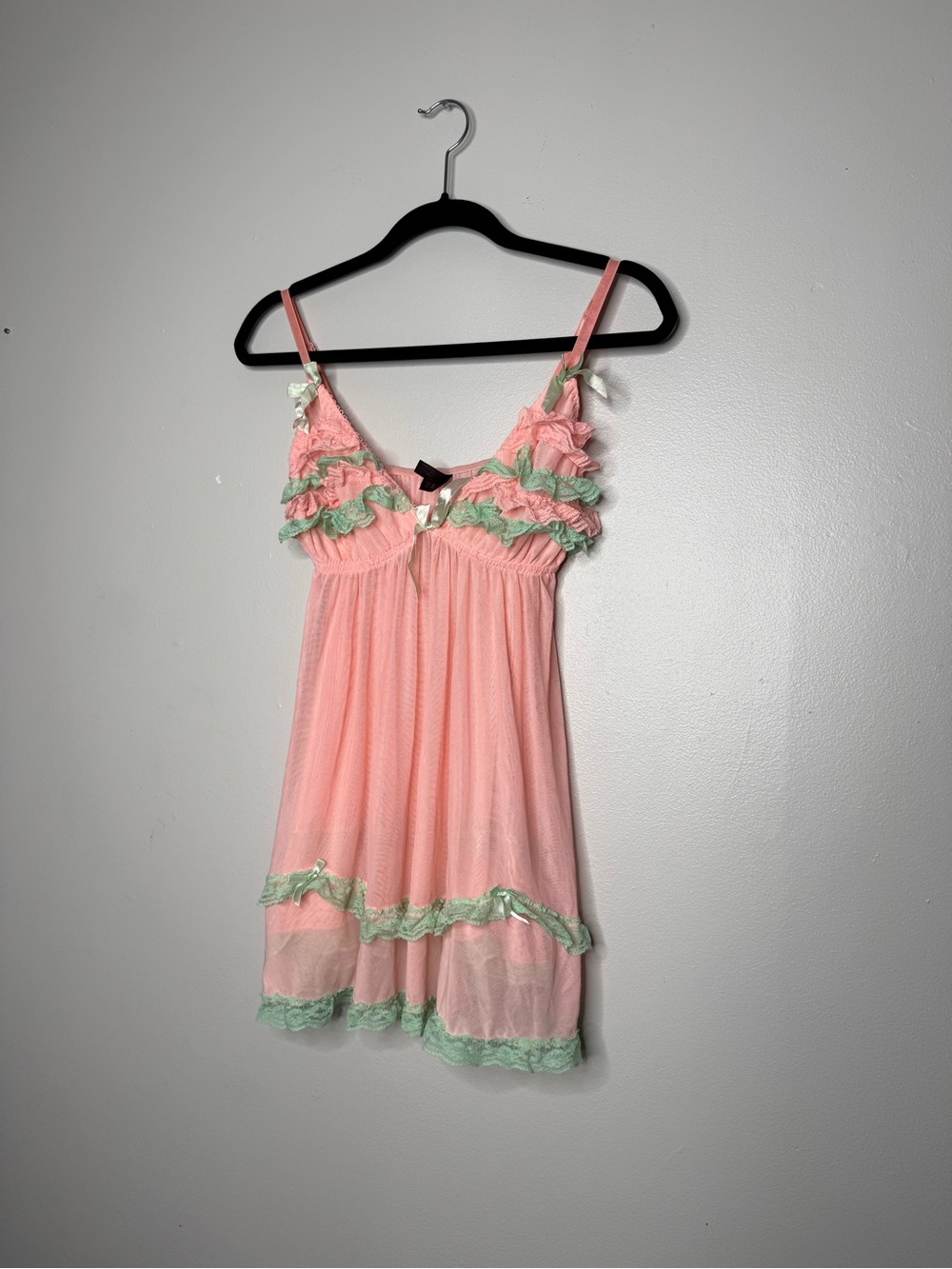 Pink & Mint Ruffle Babydoll Lingerie